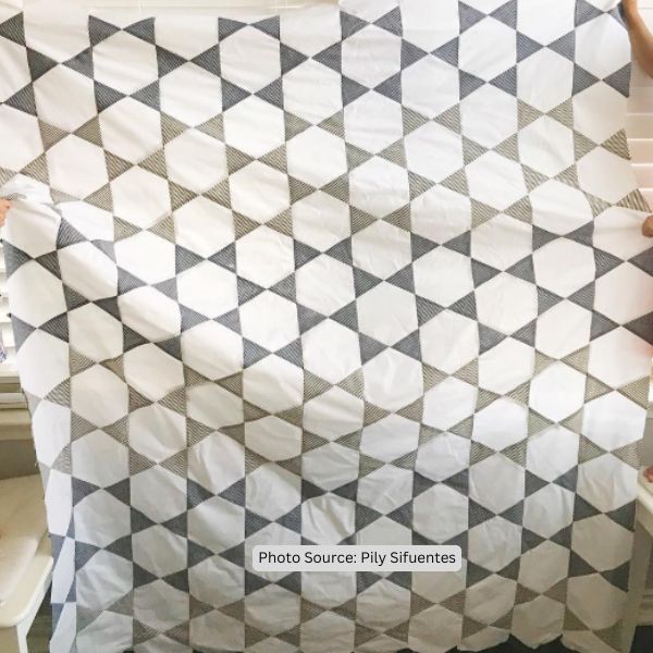 Hexagon Star Quilt Idea from Pily Sifuentes