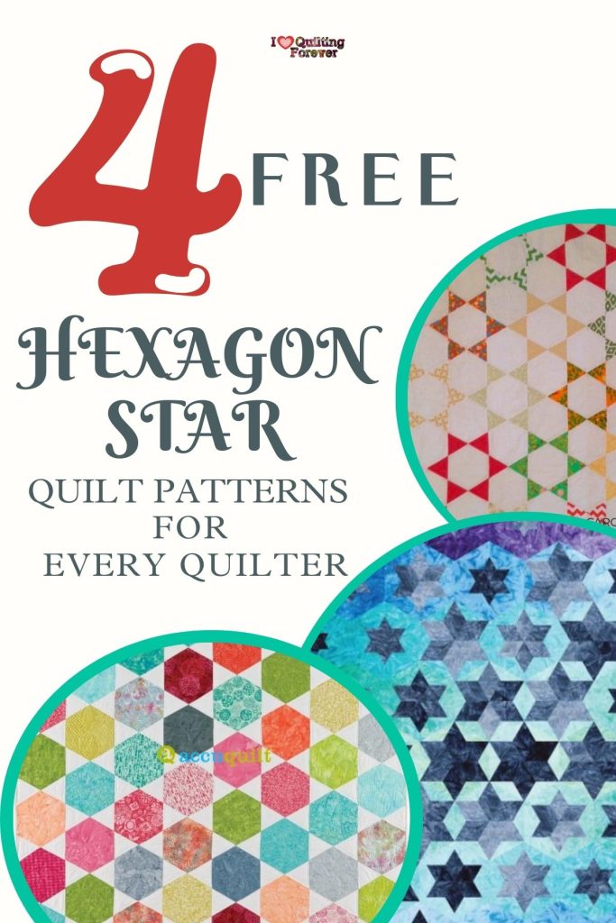 Hexagon Star Quilt Patterns Roundup 3 ILQF Pinterest