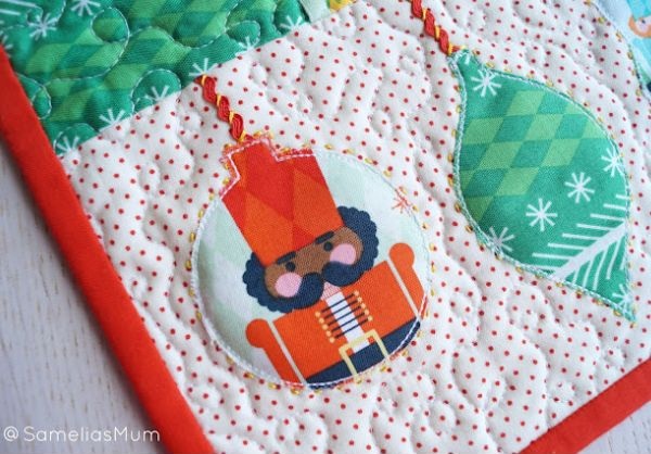 Nutcracker Ornament Table Runner -free quilt pattern