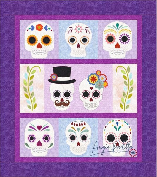 Bride and Groom Sugar Skull Quilt Pattern - etsy
