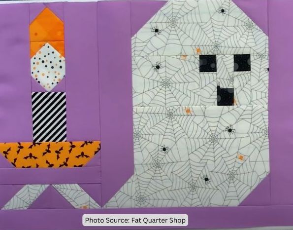 Candle & Ghost Quilt Block Pattern - free quilt pattern