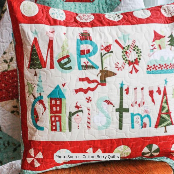 Christmas Pillow Quilt Idea from Cotton Berry Quilts