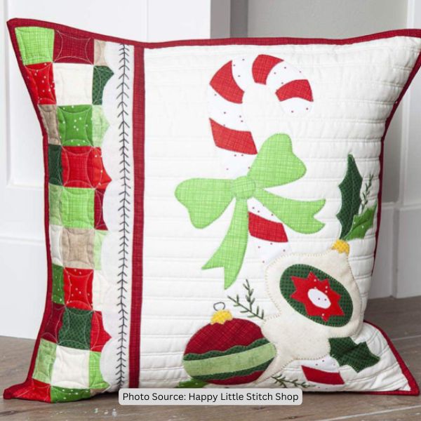 Christmas Pillow Quilt Idea from Happy Little Stitch Shop
