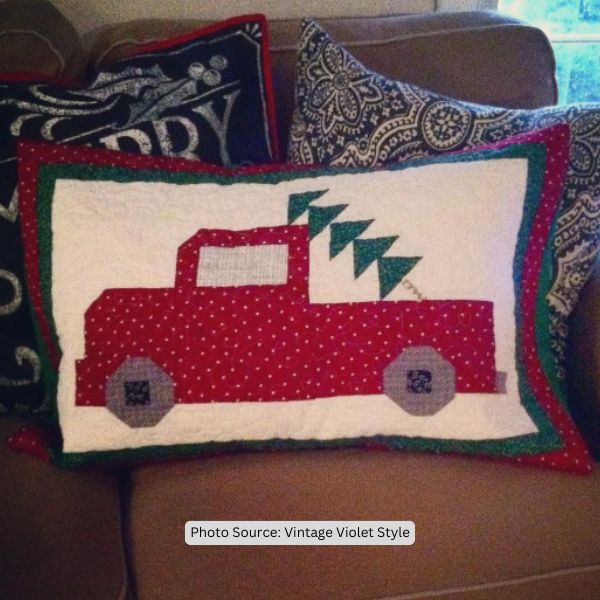 Christmas Pillow Quilt Idea from Vintage Violet Style