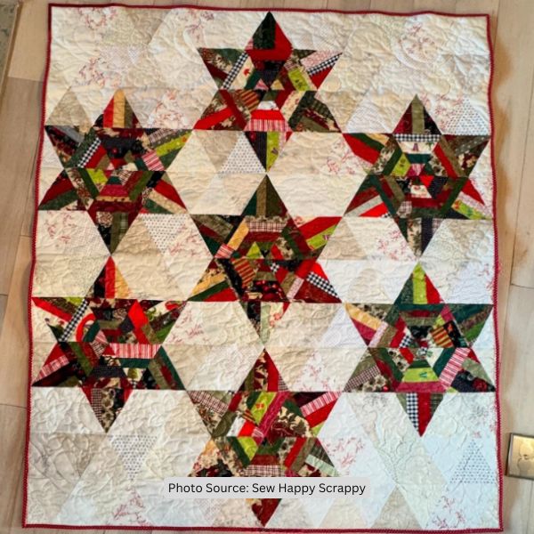 Christmas Star Quilt Idea from Sew Happy Scrappy