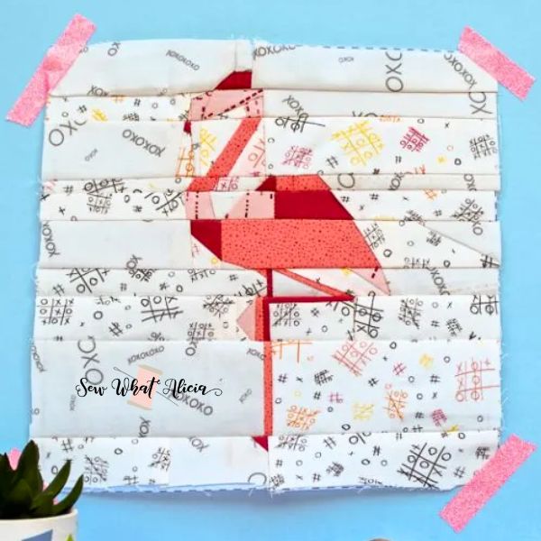 Flamingo FPP Quilt Block - free quilt pattern