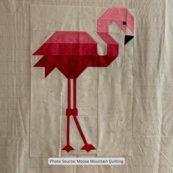 Flamingo Quilt Idea from Moose Mountain Quilting