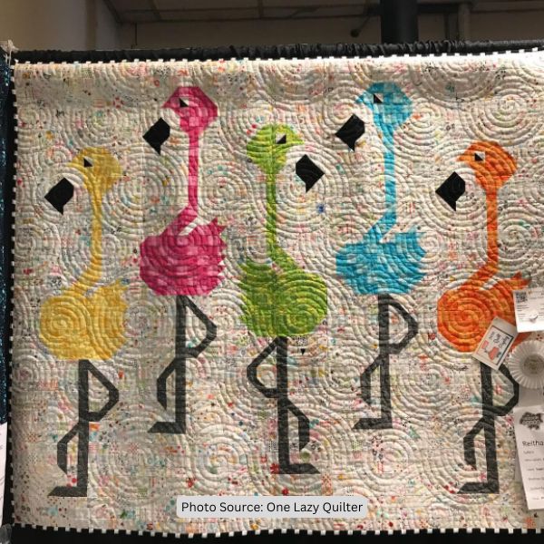 Flamingo Quilt Idea from One Lazy Quilter