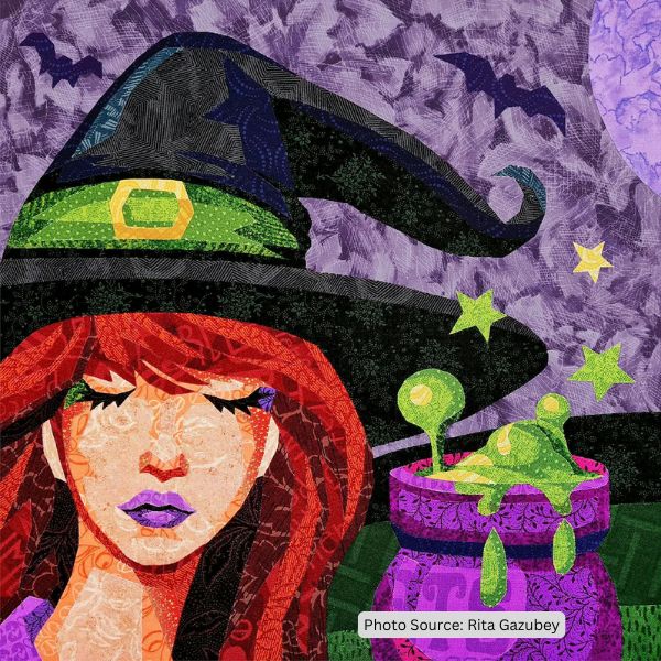 Halloween Witch Quilt Block Pattern - etsy