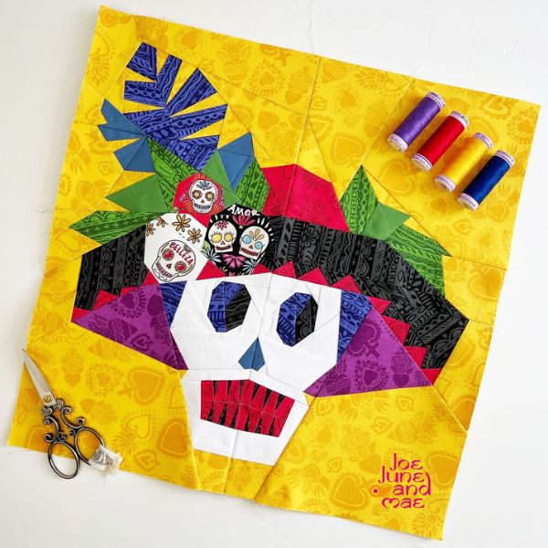 La Calavera Catrina Quilt Block Pattern - etsy