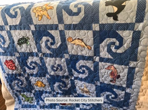 Sea Animal Quilt Idea from Rocket City Stitchers