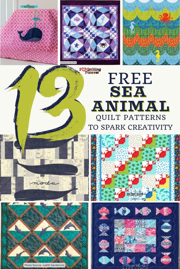 Sea Animal Quilt Patterns Roundup 1 ILQF Pinterest