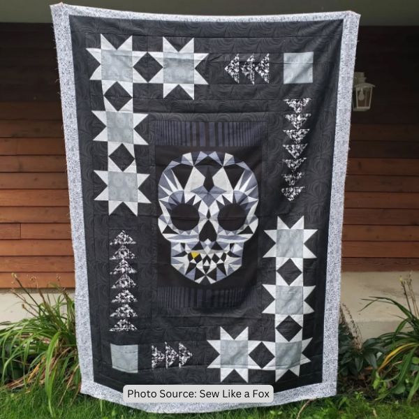 Skull Quilt Idea from Sew Like a Fox