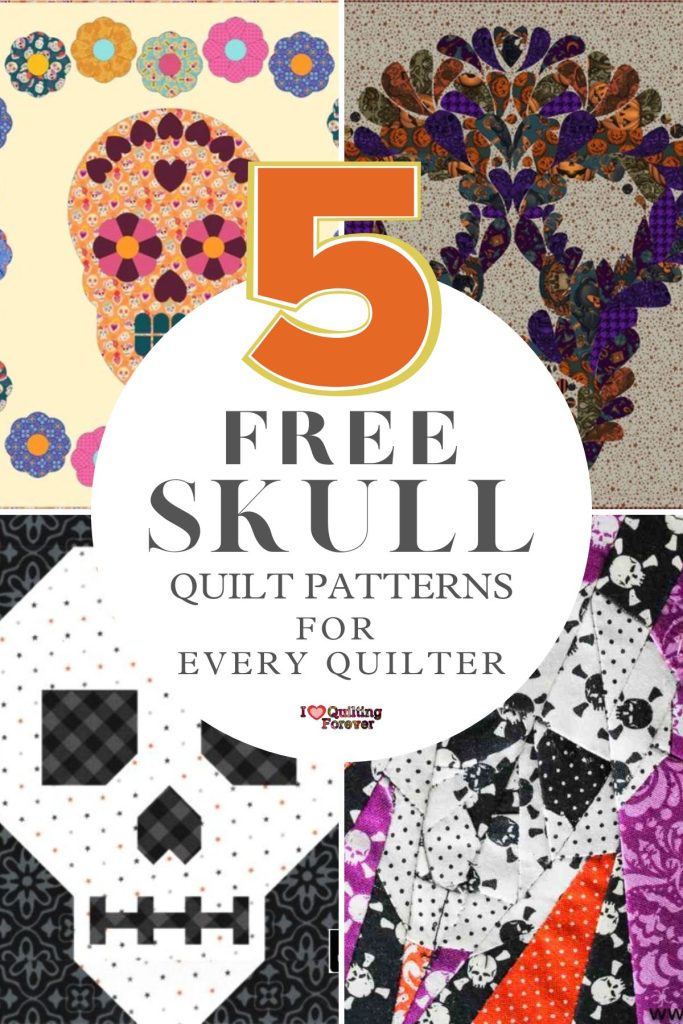 Skull Quilt Patterns Roundup 1 ILQF Pinterest