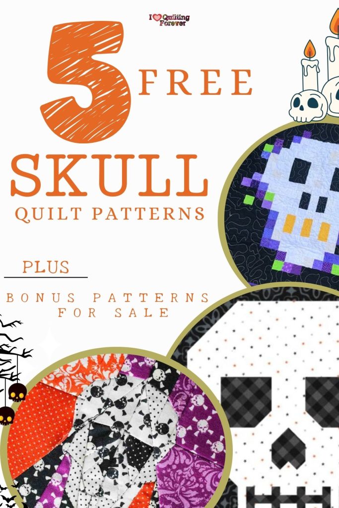 Skull Quilt Patterns Roundup 2 ILQF Pinterest