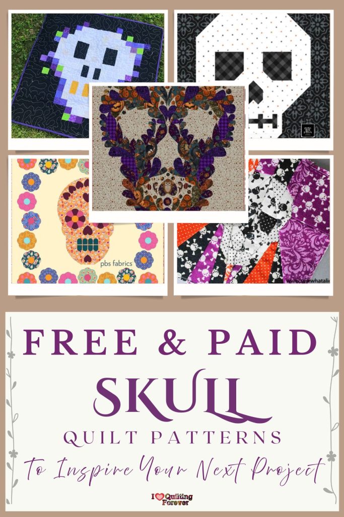 Skull Quilt Patterns Roundup 3 ILQF Pinterest