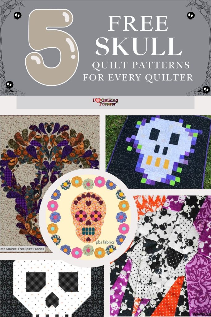 Skull Quilt Patterns Roundup 4 ILQF Pinterest