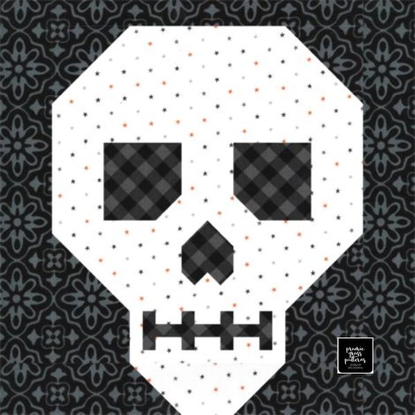 Spooky Skull Block - free quilt pattern