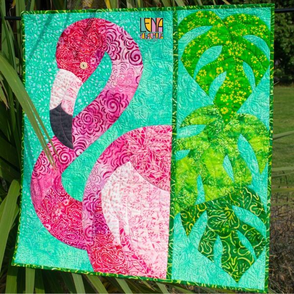 Tropical Flamingo Quilt Pattern - etsy