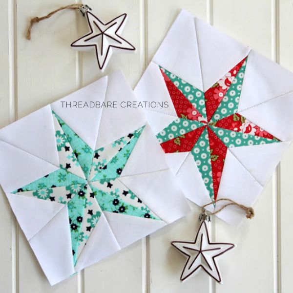 Two Toned Christmas Star Block - free quilt pattern