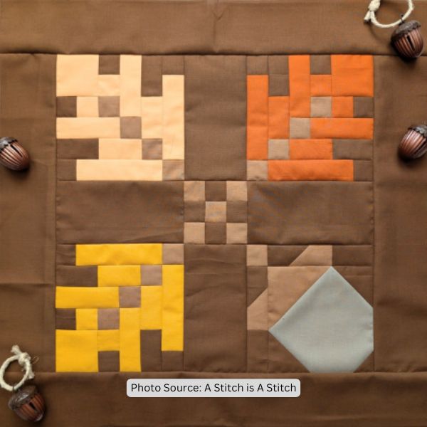 Acorn Quilt Idea from A Stitch is A Stitch