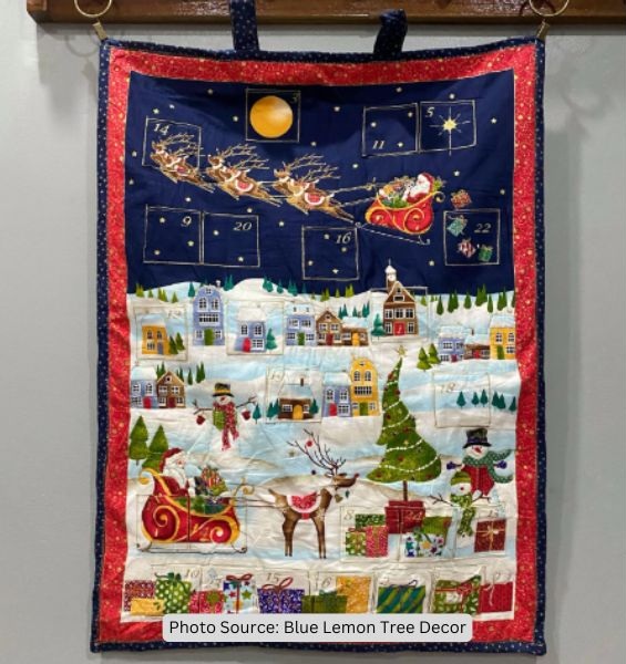 Advent Calendar Quilt Idea from Blue Lemon Tree Decor