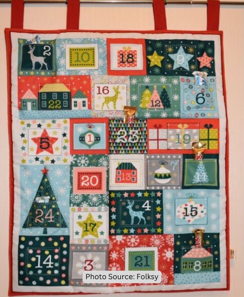 Advent Calendar Quilt Idea from Folksy