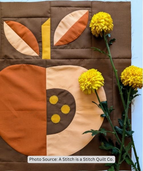 Apple Quilt Idea from A Stitch is a Stitch Quilt Co.