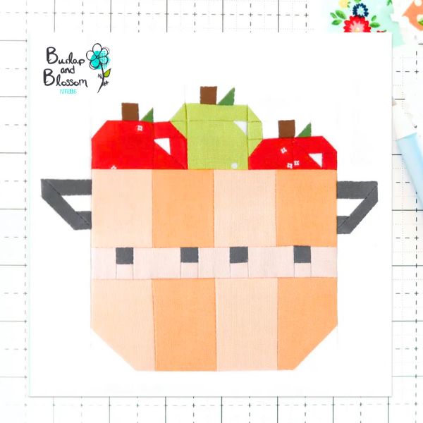 Bushel of Apples Quilt Block Pattern - etsy