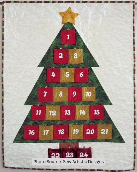 Christmas Countdown Advent Calendar Quilt Pattern - etsy