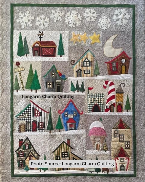 Christmas Village Quilt Idea from Longarm Charm Quilting