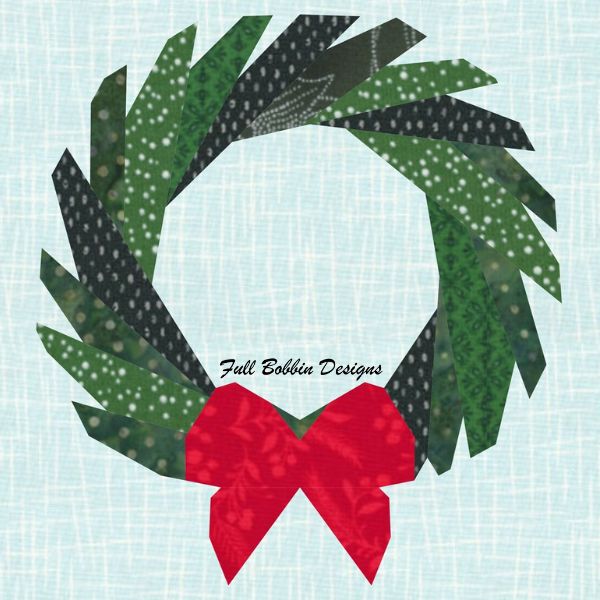 Christmas Wreath Quilt Block Pattern - etsy