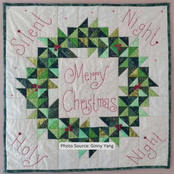Christmas Wreath Quilt Idea from Ginny Yang