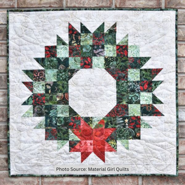 Christmas Wreath Quilt Idea from Material Girl Quilts