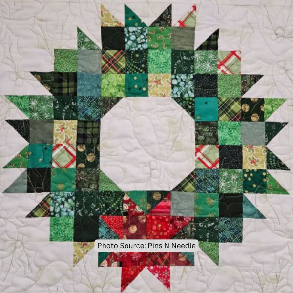 Christmas Wreath Quilt Idea from Pins N Needle