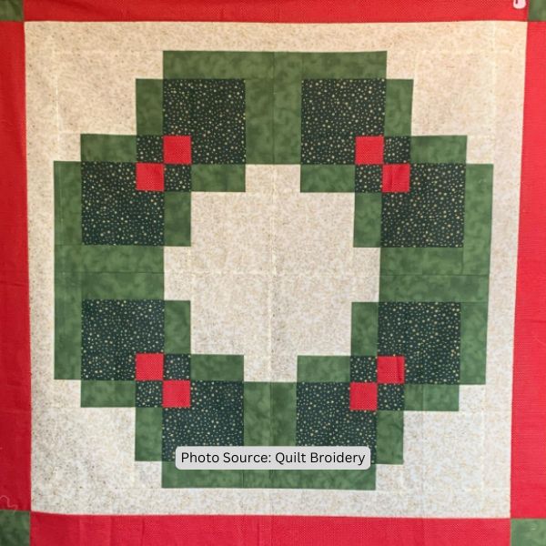Christmas Wreath Quilt Idea from Quilt Broidery