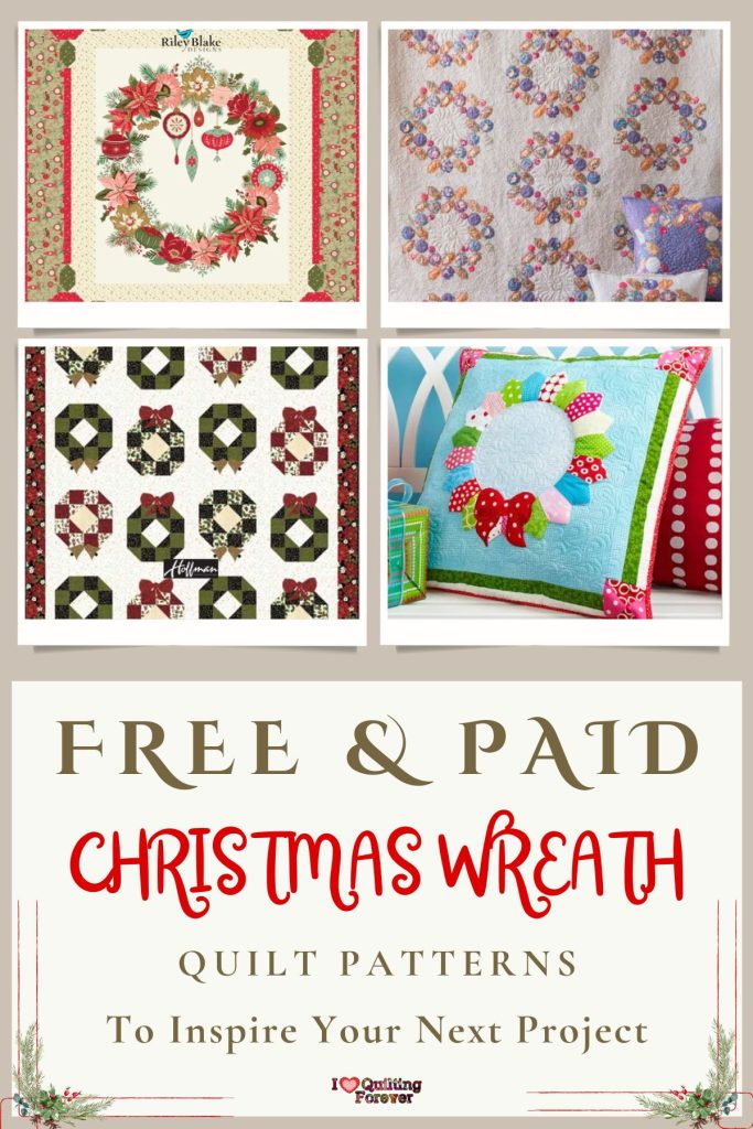 Christmas Wreath Quilt Patterns Roundup 4 ILQF Pinterest