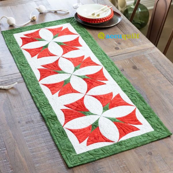 GO! Modern Poinsettia Table Runner - free quilt pattern