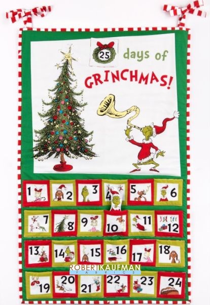 Grinch Advent Calendar - free quilt pattern