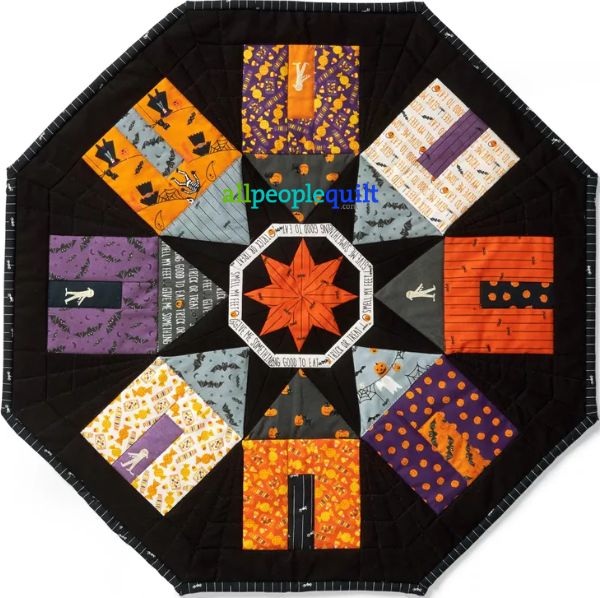 Haunted House Halloween Table Topper - free quilt pattern