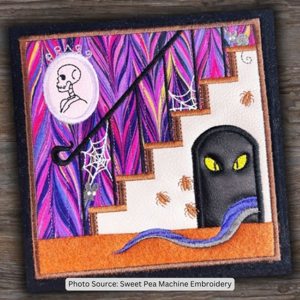 Haunted House Quilt Idea from Sweet Pea Machine Embroidery