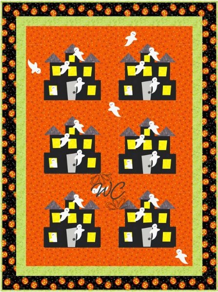 Haunted House With Ghosts Quilt Pattern - etsy
