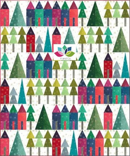 Ombre Christmas Village Quilt Pattern - etsy