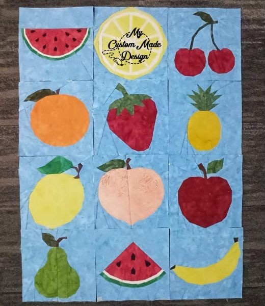 Pieces of Fruit Quilt Pattern - etsy