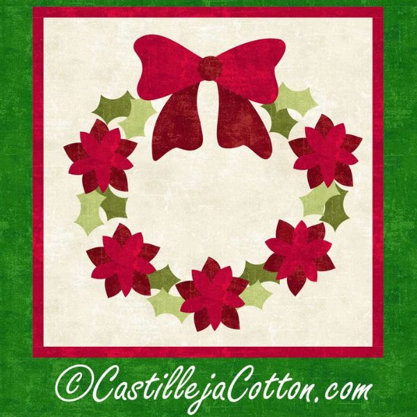 Poinsettia And Bow Wreath Quilt Pattern - etsy