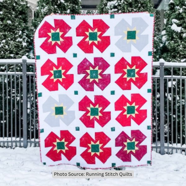 Poinsettia Quilt Idea from Running Stitch Quilts