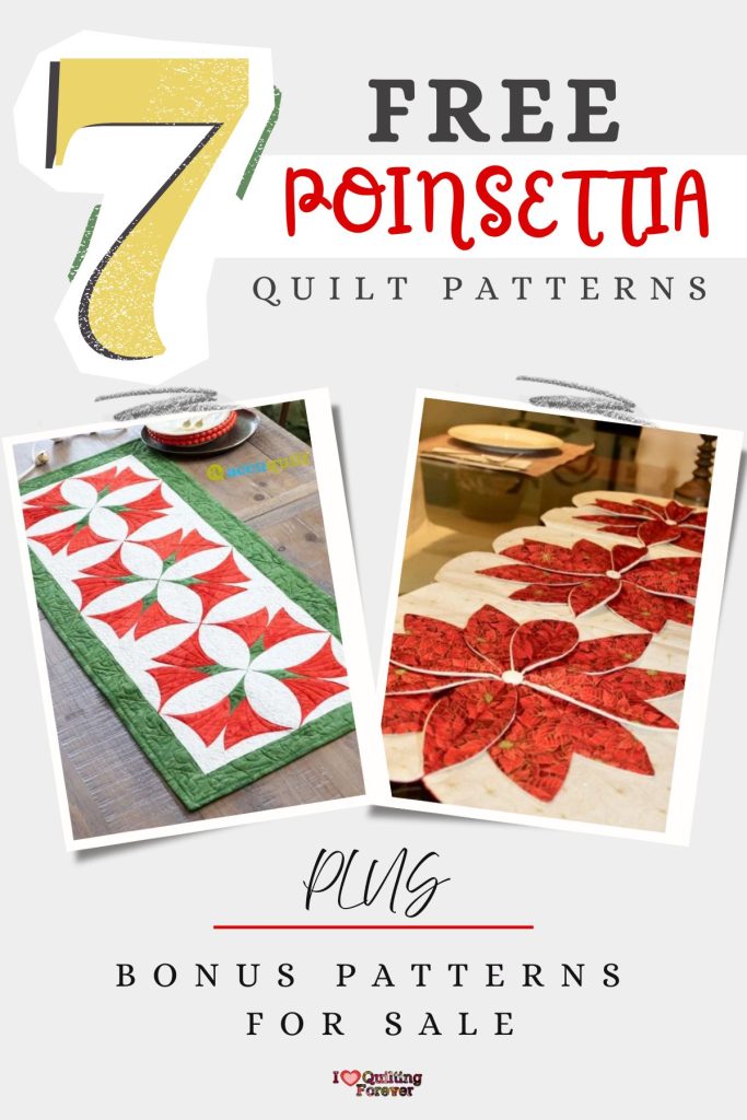 Poinsettia Quilt Patterns Roundup 1 ILQF Pinterest