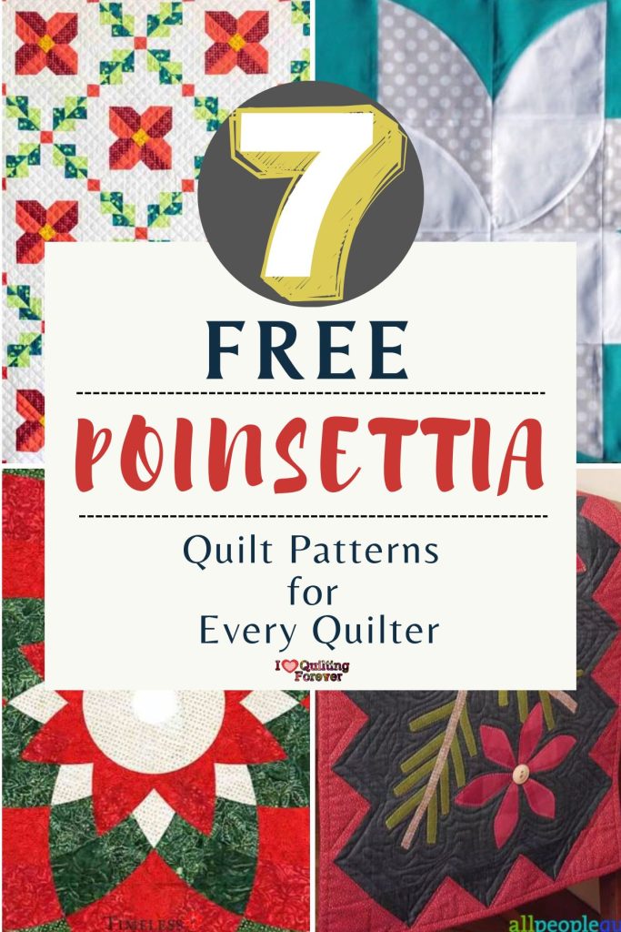 Poinsettia Quilt Patterns Roundup 2 ILQF Pinterest