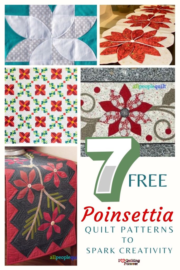 Poinsettia Quilt Patterns Roundup 4 ILQF Pinterest