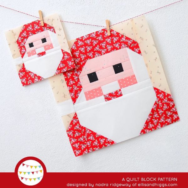 Santa Claus Christmas Quilt Block Pattern - etsy
